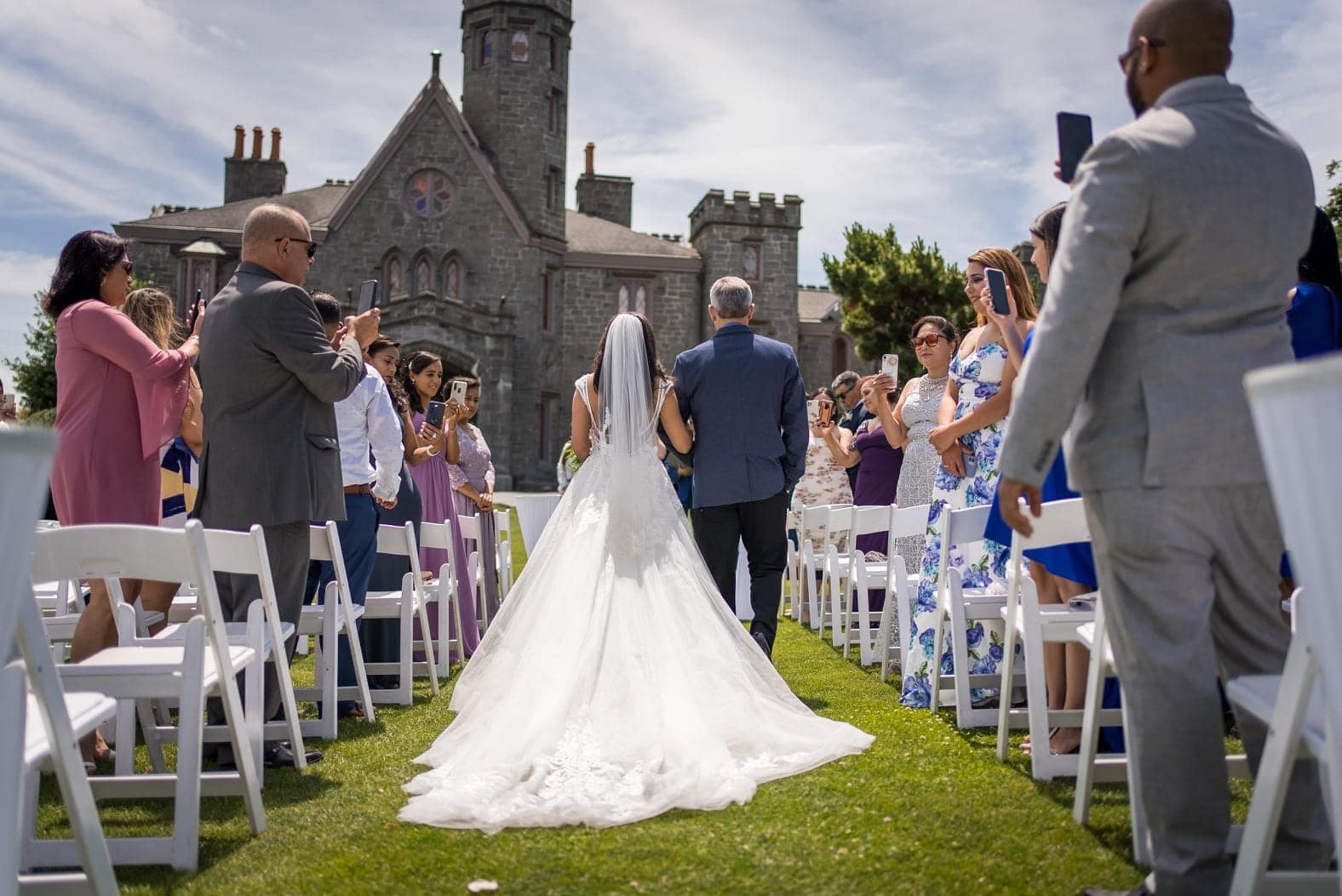 Bride & Father on Wedding Walkway